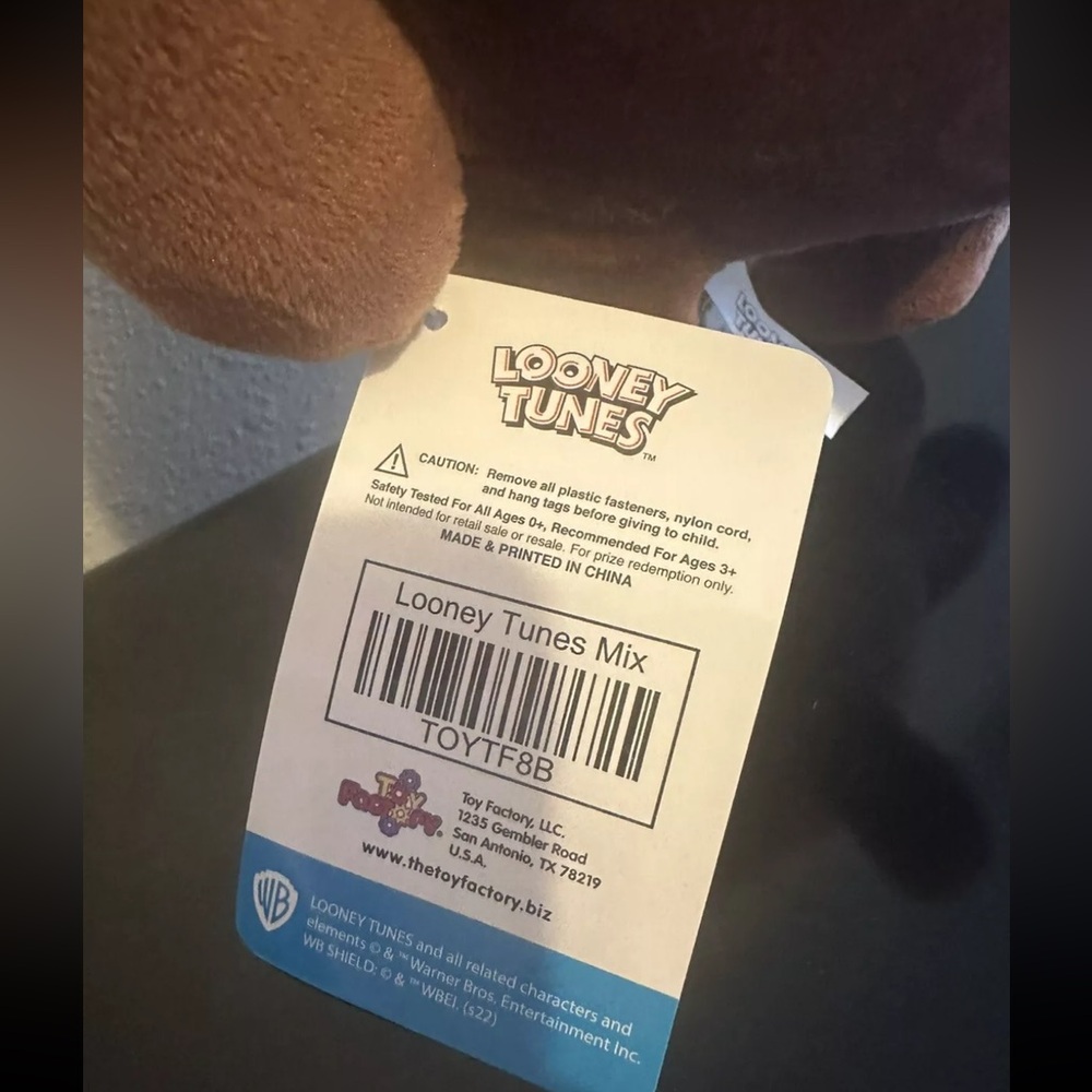 LOONEY TUNES Baby Taz Plush NWT - Picture 2 of 3